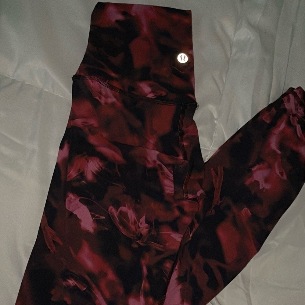 lululemon athletica Red Patterned Leggings